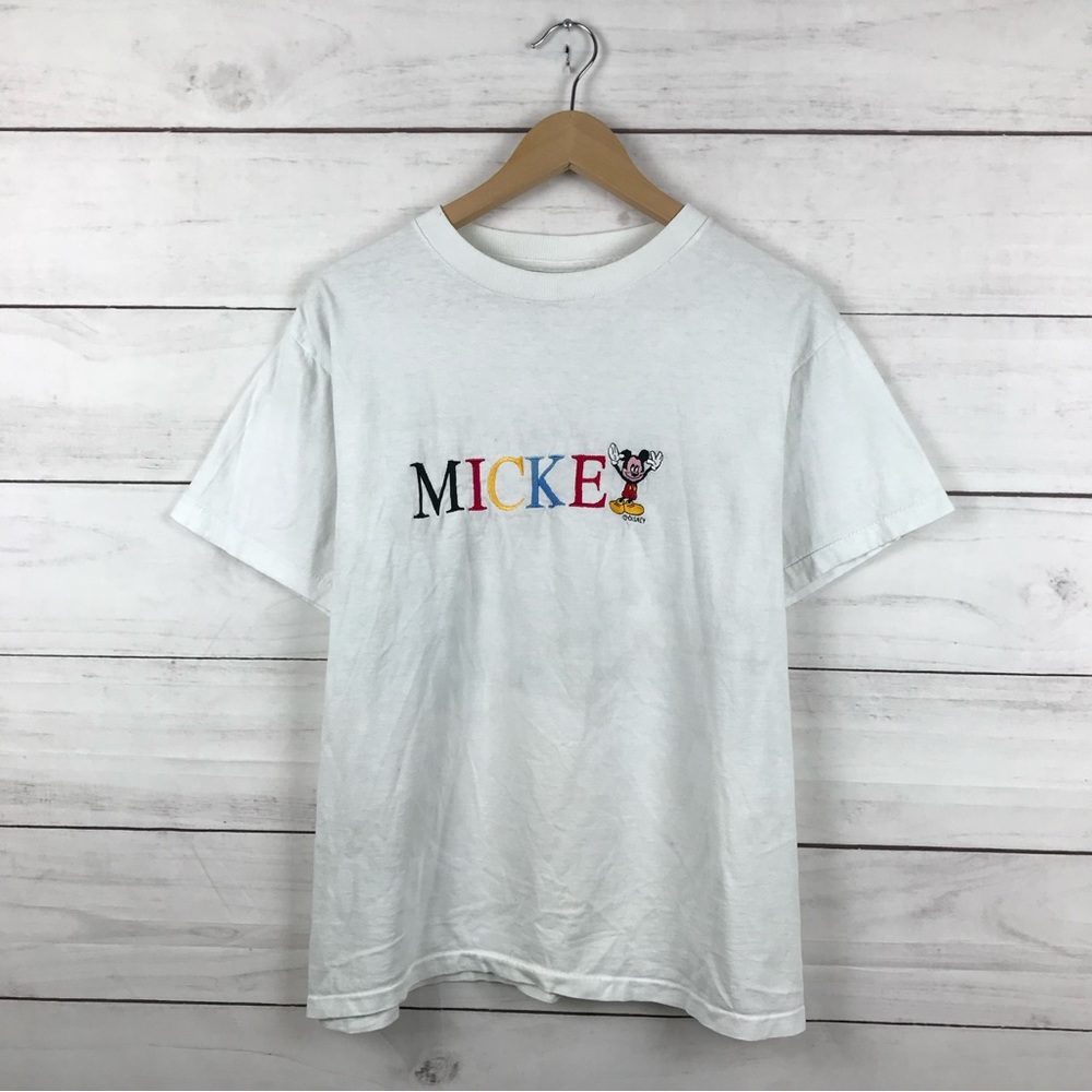 Vintage 1990s Disney Mickey Embroidered T-Shirt